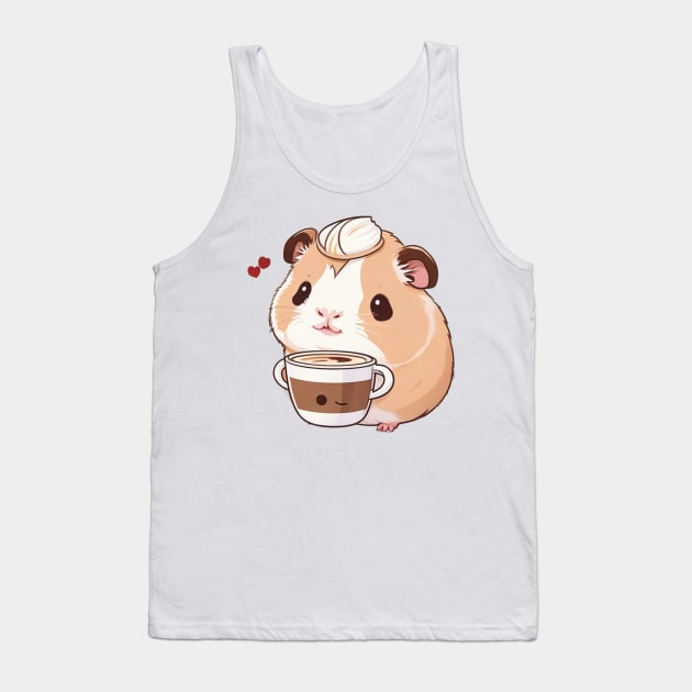 Cute guinea pig with coffee Tank Top by Majkel&Majkel